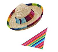Homoyoyo Sombrero Mexicano para Mascotas de Paja Bufanda Triangular para Perro Accesorio de Disfraz para Fiesta y Cumpleaños Bandana para Collar de Perro