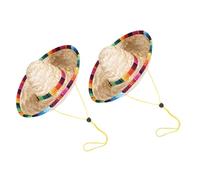 Homoyoyo Sombrero para Perro de Paja Tejida Ajustable, Resistente al Desgaste, Talla S, Accesorio para Fiesta Cinco de Mayo, Adecuado para Perros Pequeños y Cachorros