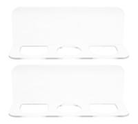 Homoyoyo Soporte Acrílico Transparente para Cepillos y Peines de Cabello, Organizador de Baño Adhesivo de Pared 3 Compartimentos, Paquete de 2 Piezas para Almacenamiento Compacto en Baño