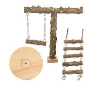 Homoyoyo Soporte de Madera para con Escalera de Trepa para Picar Estación para Cacatúas Periquitos y Ninfas para Mesa Hogar y Oficina