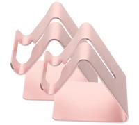 Homoyoyo Soporte para Teléfono Móvil y Tableta Metálico Resistente para Oficina y Escritorio, Aluminio Rosa Oro, 2 Piezas Compactas y Portátiles