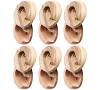 Homoyoyo Soportes de Madera para Barra de Armario de Haya, 6 Pares, Soporte de Pared sin Taladro, Resistente y Estable, Accesorio para Barra de Ropa en Dormitorio y Armario