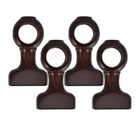 Homoyoyo Soportes de Madera para Barra de Cortina de 28 Mm, 4 Piezas, Soporte Central para Barra de Cortina en Color Marrón Oscuro, Adecuado para Montaje en Ventanas y Decoración del Hogar