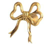 Homoyoyo Sujetacortinas de Pared de Latón Lazo Dorado Gancho Decorativo para Cortinas Soporte Metálico Resistente para Sala y Dormitorio Fijador Suave para Telas 1 Pieza