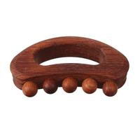 Homoyoyo Tabla Guasha de Madera de Haya Carbonizada, Raspador de Masaje Facial y Corporal con 5 Bolas Semicirculares, Herramienta Natural para Terapia de Relajación y Alivio Muscular