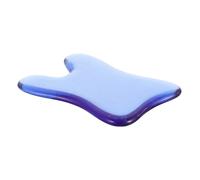 Homoyoyo Tabla Raspadora de Cristal Azul Herramienta Gua Sha Facial Portátil para Masaje y Esculpir Mandíbula para Viajes y Oficina