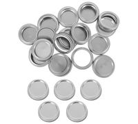 Homoyoyo Tapas y Anillos de Diseño Dividido 24 Juegos para Frascos de Conserva, Tapas de Frascos Grandes, Hojalata, Plateadas, Redondas para Tarros Mason y Enlatado de Alimentos