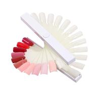 Homoyoyo Tarjeta de Colores para Uñas en Forma de Abanico de Plástico Blanco, Práctico Muestrario para Exhibición de Esmaltes Adecuado para Uso Profesional y Doméstico