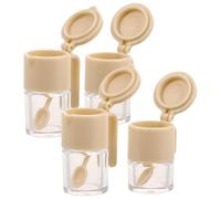 Homoyoyo Tarros de Especias en Miniatura para Casa de Muñecas, 4 Piezas, Mini Contenedores de Condimentos y Azúcar, Diseño Detallado en Cerámica Gris, Accesorios para Decoración y Juego