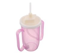 Homoyoyo Taza Antivuelco con Pajita para Adultos Mayores y Pacientes con Discapacidad Vaso Antigoteo para Dieta Líquida y Cuidado de Ancianos Resistente Caídas Rosa