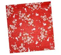 Homoyoyo Tela para Envolver Bento Japonesa de 50X50 CM Paño Multiusos Rojo Estampado de Flores de Cerezo y Conejo Tela Decorativa Resistente y Lavable para Obsequio y Embalaje