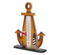 Homoyoyo Termómetro de Mesa Forma de Ancla Vintage Náutica de Mdf para Decoración Mediterránea y Monitorización Precisa de Temperatura en Exteriores
