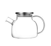 Homoyoyo Tetera de Vidrio Borosilicato 1 Litro Colador de Acero Inoxidable y Tapa Resistente al Calor para Infusiones Jarra Transparente para Leche y Té Hervidor Doméstico para Desayuno