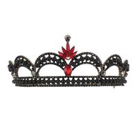 Homoyoyo Tiaras Retro de Novia Tiara Barroca Negra de Princesa con Gemas de Imitación para Fiesta Cosplay Vintage