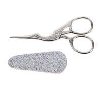 Homoyoyo Tijeras de Bordado Pequeñas de Acero Inoxidable con Diseño Cigüeña Plateada, Tijeras de Costura Precisas para Manualidades y Scrapbooking con Funda Protectora, Herramientas