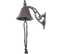 Homoyoyo Timbre de Puerta de Hierro Forjado Estilo Vintage Rústico Campana Retro Manual para Entrada y Balcón Campanilla Decorativa Resistente para Hogar y Comercio