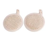 Homoyoyo Toallas Exfoliantes Corporales 2 Piezas, Paños Depuradores de Ducha Esponja Natural de Algodón y Punto Masaje 8x8 Cm para Limpieza Profunda y Cuidado Piel en Baño Diario