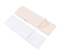 Homoyoyo Toallas Exfoliantes de Baño de Lufa Doble Cara 2 Piezas Borde Beige y Blanco Estropajos Largos para Frotar y Limpiar la Espalda Ideales para Ducha y Viaje