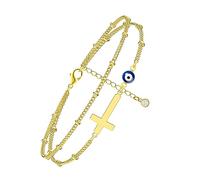 Homoyoyo Tobillera Con Cruz De Ojo Pulsera Para Niña Tobillera Para Mujer Tobillera Con Ojo Malvado Pulsera Para Tobillo Tobillera Para Mujer Cadena Para Tobillo Tobillera De Playa