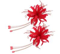 Homoyoyo Tocado de Horquilla de Flores Chinas para Novias Accesorios Tradicionales Cabello Hanfu Tocados Largos con Borlas para Bodas y Eventos Asiáticos