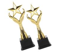 Homoyoyo Trofeos de Ganador de Plástico en Forma de Estrella 2 Piezas, Pequeño Tamaño, Seguros para Niños, Premios para Competencias Escolares y Eventos Infantiles