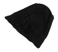 Homoyoyo Turbante Para Mujer Gran Flor Negra, Tejido Transpirable y Elástico, Gorro Oncológico Ajustable Para Quimioterapia y Pérdida De Cabello, Diseño Cómodo Para Uso Diario