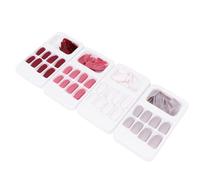 Homoyoyo Uñas Postizas Planas Mate 96 Piezas Colores Vino Tinto Pegamento para Manicura Casera Profesional Cuidado de Uñas