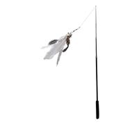 Homoyoyo Varita y Plumas Artificiales para Gatos Ultralarga Fibra de Carbono de 1.8m para Activar Instinto de Caza y Estimular Curiosidad en Gatos