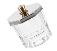 Homoyoyo Vaso de Cristal para Manicura con Tapa Metálica Reforzada Recipiente Transparente para Líquido de Uñas Herramienta Práctica y Duradera para Esmaltes y Acrílicos para Profesional y