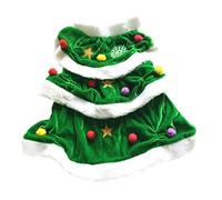 Homoyoyo Vestido Navideño para Mascotas con Capa Verde - Abrigo De Árbol De Navidad - Ropa Festiva para Perros Vestido De Papá Noel Ideal para Fiestas y Celebraciones Navideñas