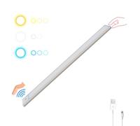 HOMPLEMENT - Luces LED para armarios y armarios - Tira LED recargable con USB - Sensor de movimiento - 3 tonos + regulable - 40 cm - de aluminio - Magnética (gris, 1 unidad)