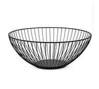 HOMQUEN Cesta De Frutas, Frutero, Frutero De Alambre Metálico Para Cocina, Frutero Para Mostrador De Cocina, Cesto Para Frutas, Verduras, Pan, Aperitivos, Utensilios De Cocina (Redondo Corto, Negro)