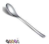 HOMQUEN Cucharas De Cena 6 Piezas, Cuchara De Acero Inoxidable De 8.1 Pulgadas, Cuchara De Sopa, Cuchara De Postre, Cuchara, Cubiertos Para El Hogar, Cocina O Restaurante (Plata)