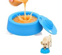 Homrich Cuencos de alimentación lenta para perros con bola rodante, cuenco antiderrame, para caldo de huesos, yogur, bocadillo líquido, cuenco interactivo para lamer ansiedad y aburrimiento, para