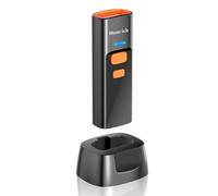 Homrich Mini escáner de código de barras inalámbrico Bluetooth con base de carga, escáner de código de barras QR 1D 2D, Bluetooth 3 en 1, Bluetooth y 2.4G y cable USB, recargable lector de código de