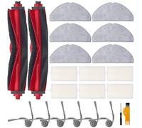Homruich 20 Piezas de Accesorios para Roborock Q7 M5 / Q7 L5+ / Q7 M5+ / Q7 L5 Aspiradora robótica, 2 Cepillos Principales, 6 Filtros, 6 Toallas, 6 Cepillos Laterales