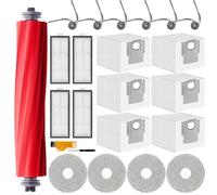 Homruich 21 piezas de accesorios para Roborock QV 35A / QV 35S / QR 798 / QR 598 Aspirador de repuesto, 1 cepillo principal, 4 toallas, 4 filtros, 6 bolsas de polvo, 6 cepillos laterales