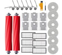 Homruich 28 piezas de Accesorios para Roborock QV 35A / QV 35S / QR 798 / QR 598 Robot, 2 Cepillos Principales, 6 Toallas, 6 Filtros, 6 Bolsas de Polvo, 6 Cepillos Laterales, 2 Utensilios de limpieza