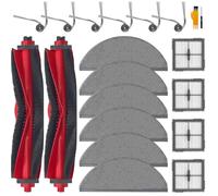 Homruich Accesorios para aspiradora para Roborock Q10 X5/Q10 X5+, 2 cepillos principales, 6 toallitas, 4 filtros, 6 cepillos laterales, Q10 X5, 20 piezas, Q10 X5+ Replacement