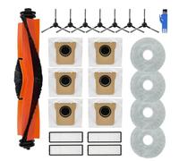 Homruich Juego de 22 accesorios para Xiaomi X20 Max, X20 Pro, 1 cepillo principal, 4 filtros, 4 toallitas, 6 bolsas de polvo, 7 cepillos laterales, para Xiaomi X20 Max, X20 Pro Accessories