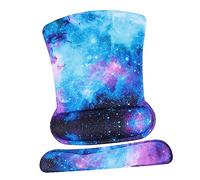 HOMSFOU 1 Juego Alfombrilla de Ratón con Reposamuñecas Ergonómica de Viscoelástica y Alfombrilla para Base Antideslizante Accesorios de Oficina y Gaming