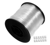 HOMSFOU 1 juego de alambre de pesca de nailon transparente para colgar decoraciones, cuerda invisible con mangas de bucle, grosor para marcos de fotos y adornos, pesca fuerte y flexible