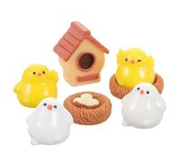 HOMSFOU 1 Juego De Decoraciones De Pollo Figuras De Hámster En Miniatura Mini Bebés Mini Animales De Granja Accesorios De Jardín De Hadas Modelo De Pato Y Pollo Figuras En