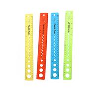 HOMSFOU 1 Juego Flexible Rojo Amarillo Azul Verde Transparente para Escolar Herramienta De Medición Práctica 4 Piezas