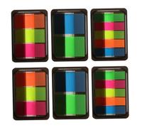 HOMSFOU 1 Juego Notas Adhesivas Fluorescentes Autoadhesivas Cajas De Etiquetas Marcadoras Para Organización De Cuadernos Para Oficina Y Estudio 6 Cajas