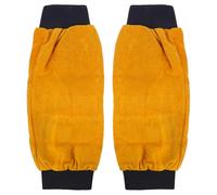 HOMSFOU 1 par de fundas de trabajo, prácticas mangas de trabajo, guantes de soldadura, guantes de soldador, guantes de soldadura, mangas de trabajo resistentes, de piel pura