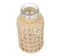 HOMSFOU 1 Pc Jarrón De Vidrio De Ratán Jarra De Ratán Florero De Mimbre Plantas Artificiales Florero De Cristal Boho Botella De Florero De Imitación Flor De Cristal Oficina Rota Elegante