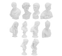 HOMSFOU 10 Figuras Decorativas de Resina Miniatura, Estatuas de Yeso para Boceto Artístico, Bustos Pequeños para Decoración del Hogar, Manualidades y Enseñanza del Oficio