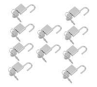 HOMSFOU 10 juegos de accesorios de cerradura de caja del tesoro, caja de herramientas, candado de metal, llave de casillero vintage en miniatura, bonita mini plata