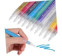 HOMSFOU 10 Piezas Marcadores Acrílicos para Juego Lápices para Manicura Arte y Manualidades Tinta Rápido Secado Colores Vibrantes para Proyectos Diy